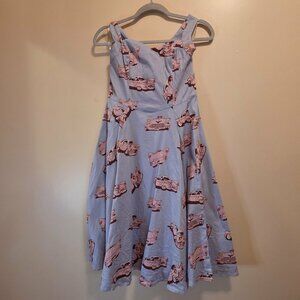 Hearts & Roses Car Print Halter Dress 8